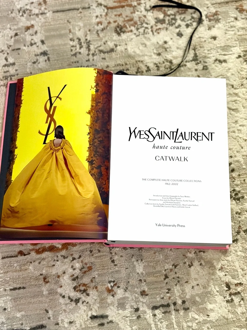 Yves Saint Laurent Pink Hardcover Haute Couture Book.